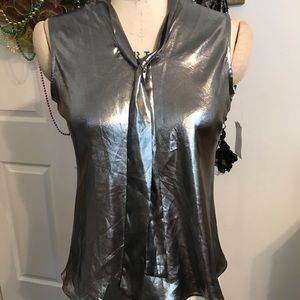 NWT sliver metallic Top
